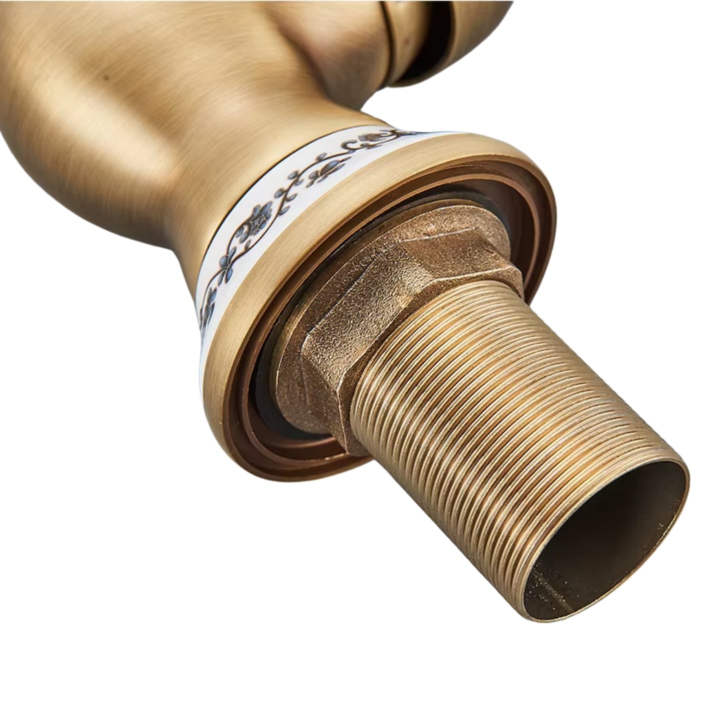 Brasify® Ceramic-Handle Antique Brass Tap for Vessel Sinks