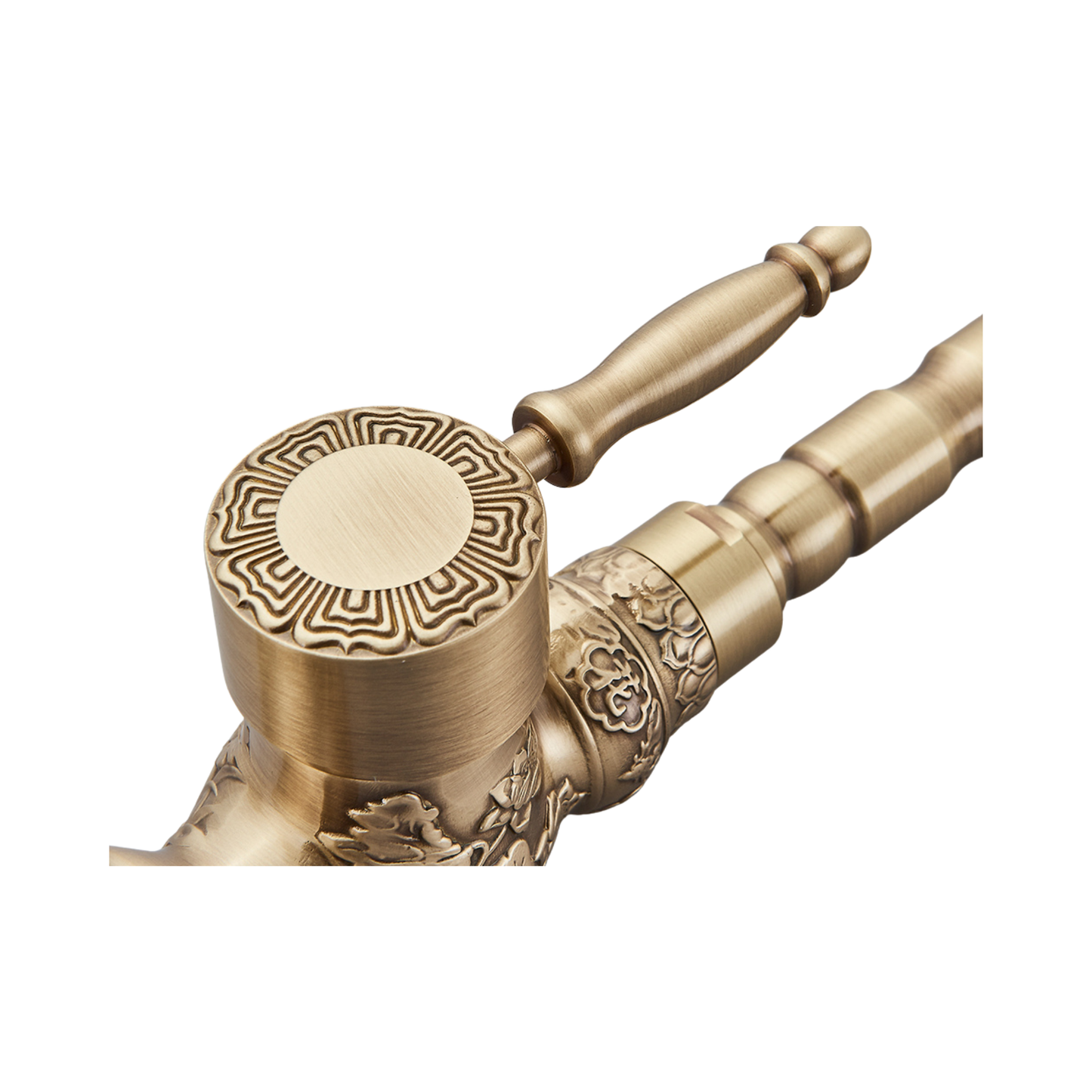 Brasify® Antique Brass Tap with Hand-Carved Floral Detailing