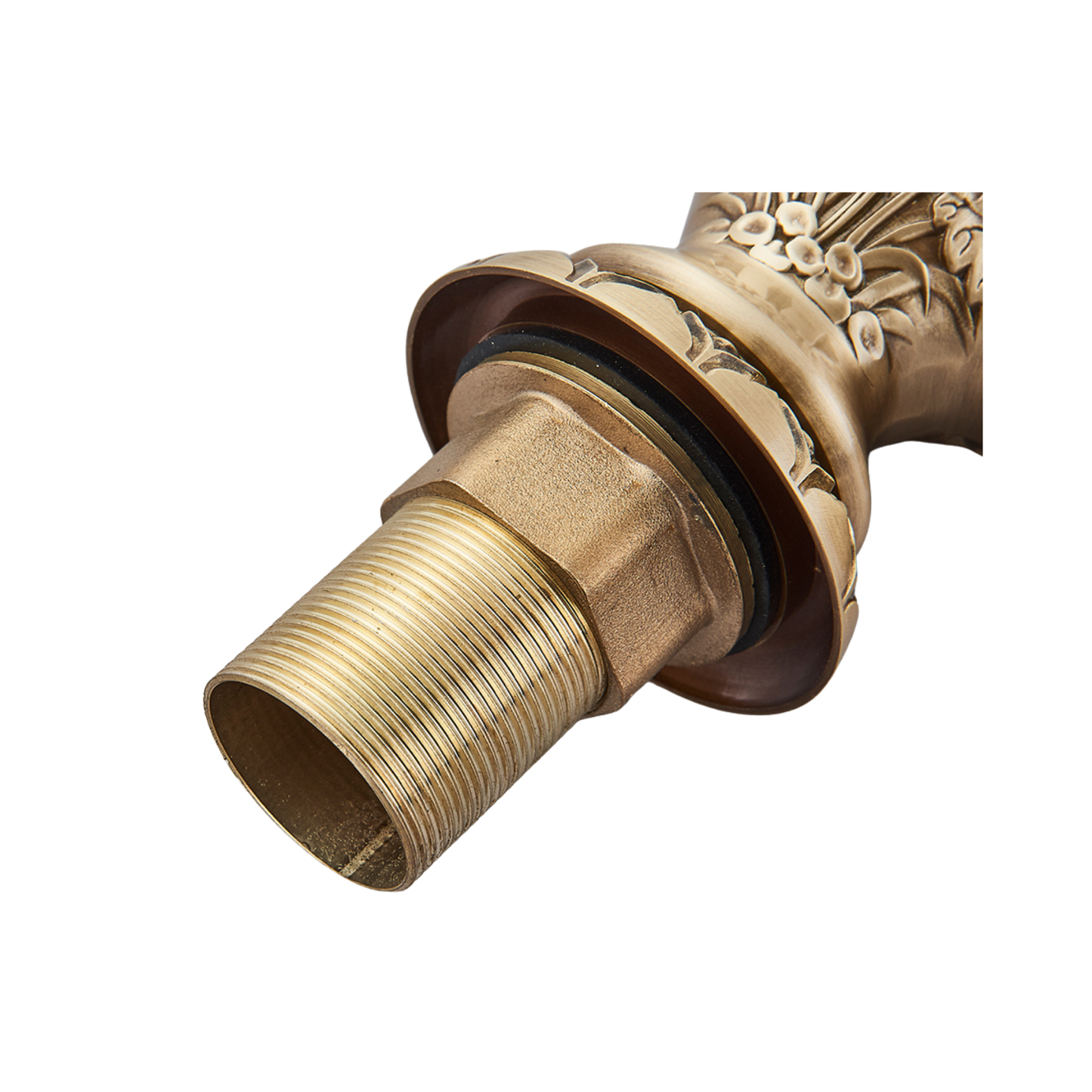 Brasify® Antique Brass Tap with Hand-Carved Floral Detailing