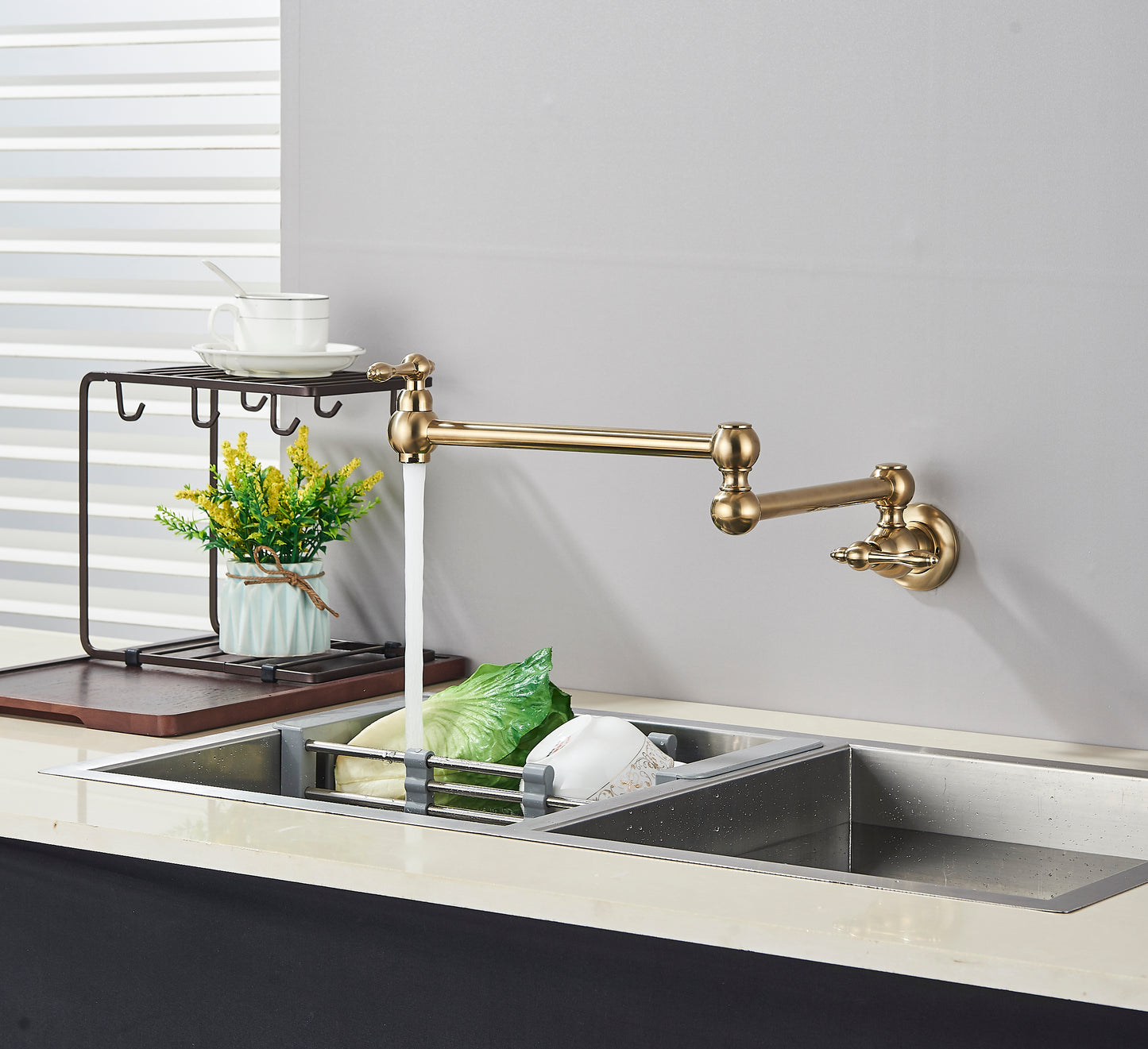 Brasify® Wall-Mounted Pot Filler Kitchen Faucet