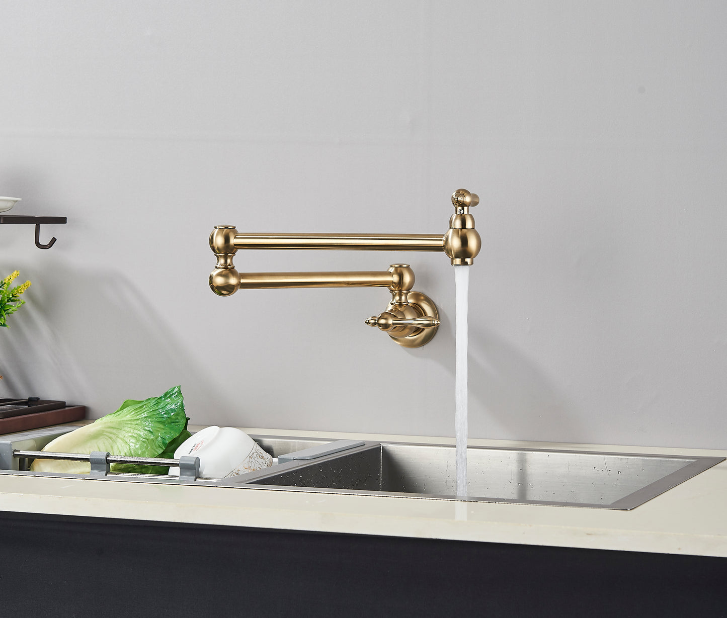 Brasify® Wall-Mounted Pot Filler Kitchen Faucet