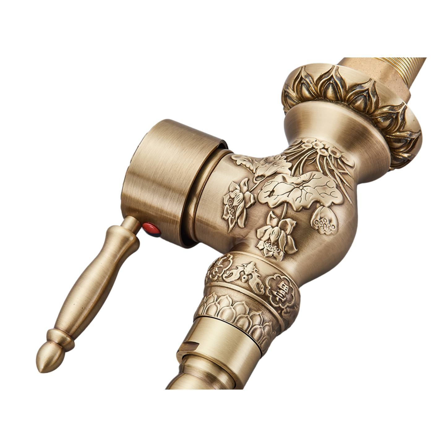 Brasify® Antique Brass Tap with Hand-Carved Floral Detailing